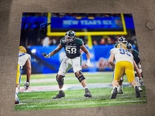 Spencer Brown signed Michigan State Spartans FOOTBALL 8x10 photo