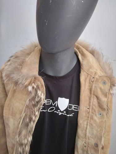 K.S Giacca in vera pelle usato donna woman cammello Tg 46 XYC1185L - Picture 5 of 8