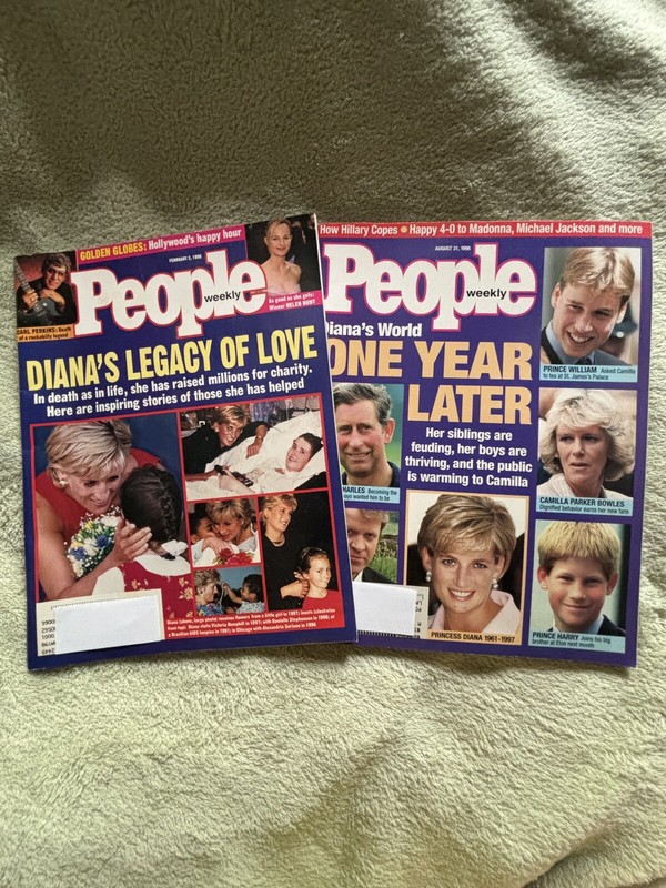 2 1998 People Magazines Aug 31 & Feb 2 Princess Diana 1 Year Later & Legacy Love