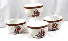 Certified International Vintage Santa  Ice Cream Bowl Set of 4 NWT's