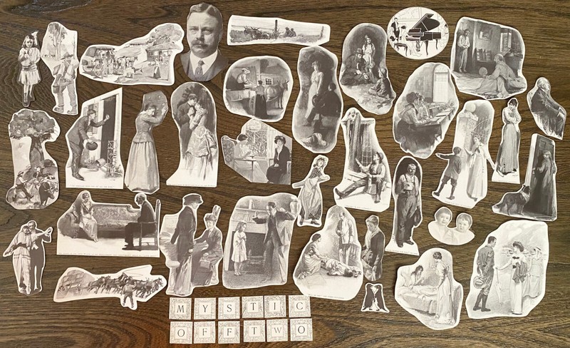 Antique Illustrations People Kids&Fancy Letters~Vtg Scrapbook Collage Art Crafts