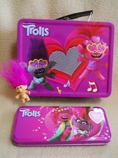 2021 Dreamworks TROLL Metal Lunch Box/ Pencil Case / Magnetic Troll