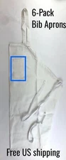 Aprons Commercial Restaurant Home Residential Bib Apron 6-Pack