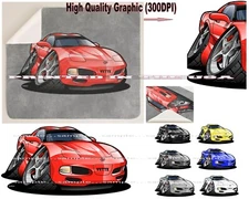 Corvette C5 Model Year Speed Ahead DigiRods Cartoon Car Sherpa Fleece Blanket