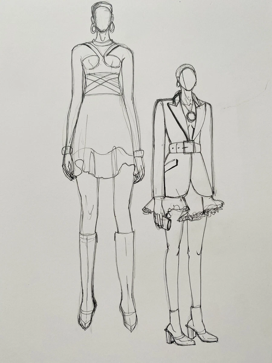 Alexander mcqueen top original sketches