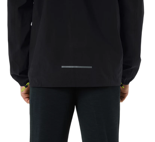 ASICS Men's SMALL Hooded Lightweight Waterproof Jacket in Performance Black/Lime - Picture 8 of 10