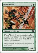 Wood Elves Ninth Edition Light Play LP MTG Magic the Gathering DNA GAMES