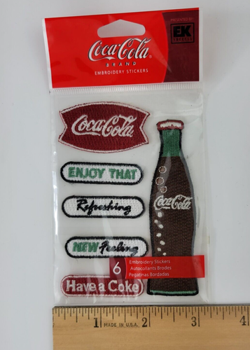 12 Pc EK Success Coca Cola Embroidery Scrapbook Stickers Adhesive Patches Coke - Picture 4 of 5