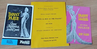 VTG Danny La Rue Show Charity Preview Programme & Two Theatre Programmes 1970 x3