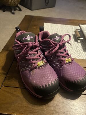 Nautilus Slip Resist, Athletic Safety Work Shoe, Women's, Hard Toe, Purple, Sz.8