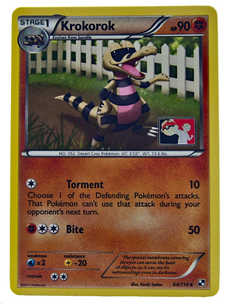 Krokorok 64/114 Reverse Holo League Promo Black & White NM+ w/eBay