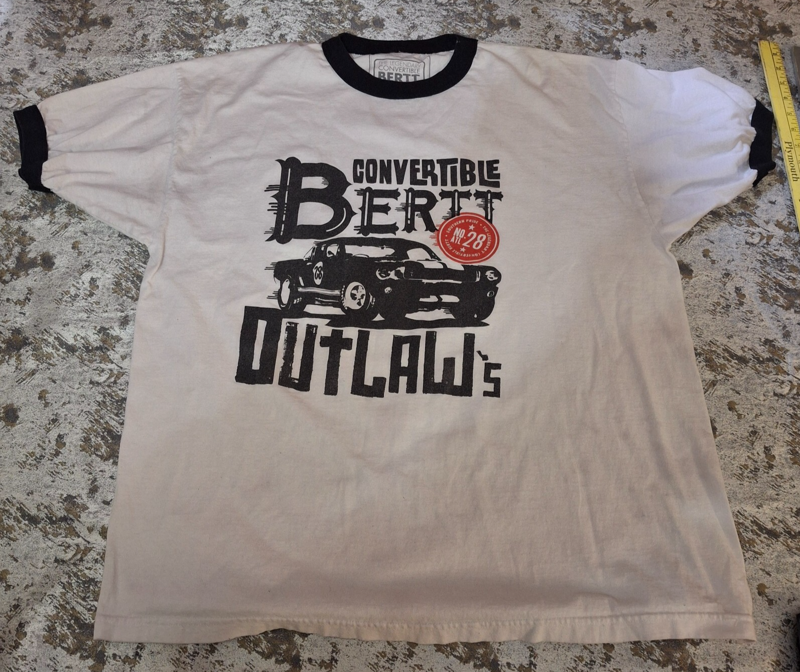 PONY The Legendary Convertible Bertt Outlaws T Shirt Uomo Taglia 3XL Bianco Burt ATL