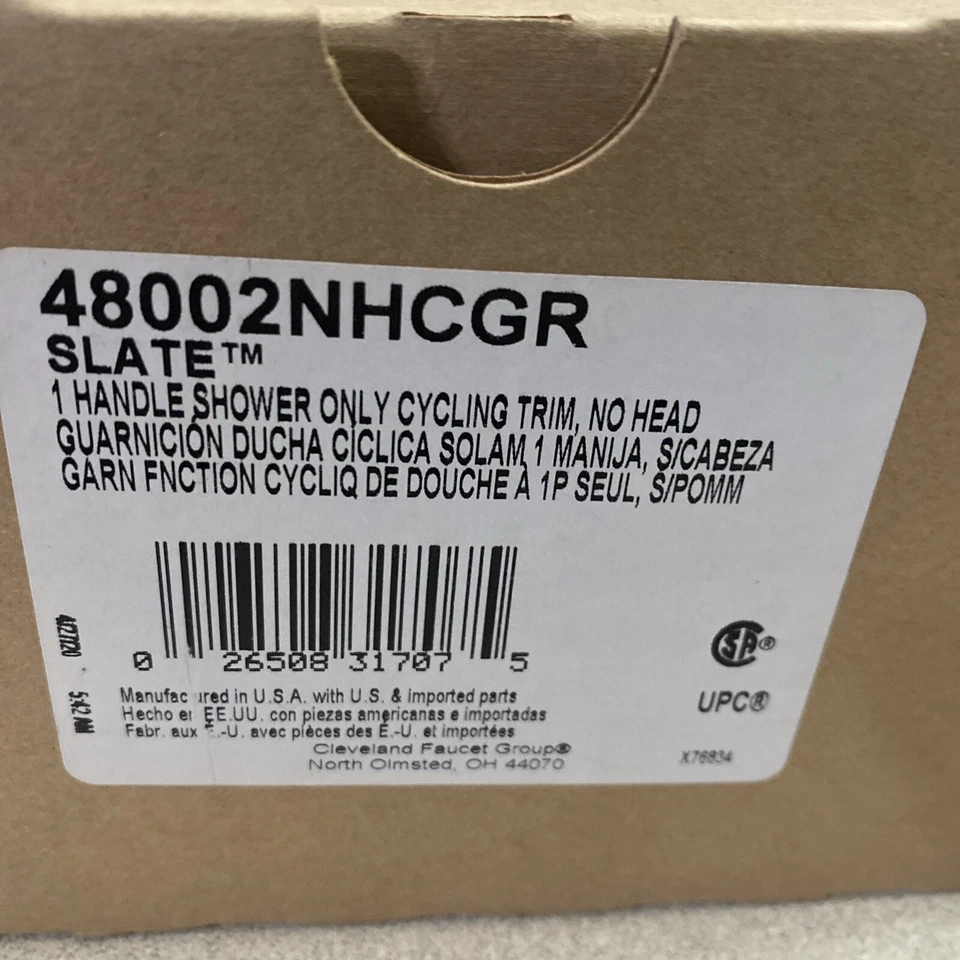 Комплект отделки смесителя для душа CFG 48002NHCGR Slate 1 ручка 1,75 галл/мин поставляется без головки - Изображение 3 из 4