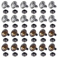 100pcs Colorful Crystal Rivets 8mm Rhinestone Stud Rivets, Transparent/Yellow