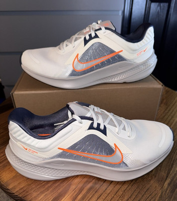 Nike Quest 5 Men's Running Shoes US 11 White Gray Orange Navy DD0204-103