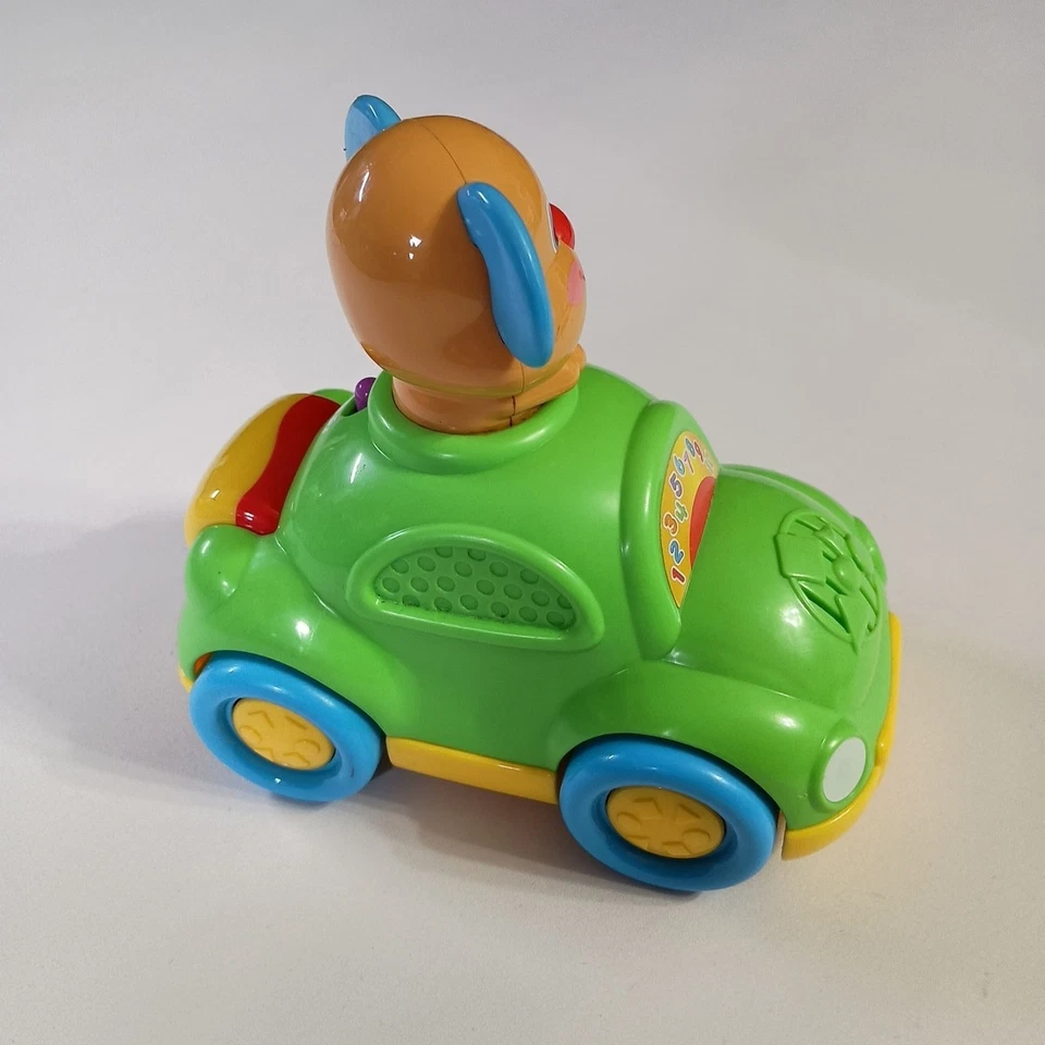 Coche de aprendizaje musical Fisher Price Laugh & Learn Puppy verde 2011 probado por Mattel  Foto 4 de 4