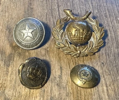 WWI WW1 MILITARY BUTTON BADGE LOT FRENCH BRITISH GERMAN CANADIAN