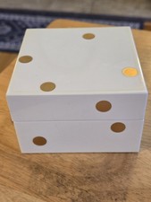 Kate Spade LENOX Ivory/Polka-Dot Keepsake/Trinket Box - 4.5" x  3" Square Box