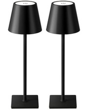 2 Pack Cordless Table Lamp, Portable LED Desk Lamps, 5000mAh Battery Black-2