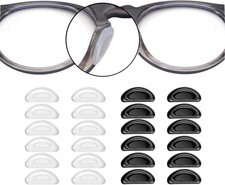 Adhesive Nose Pad, 12 Pairs Eyeglass Pads Stick On 6 Black  6 Clear