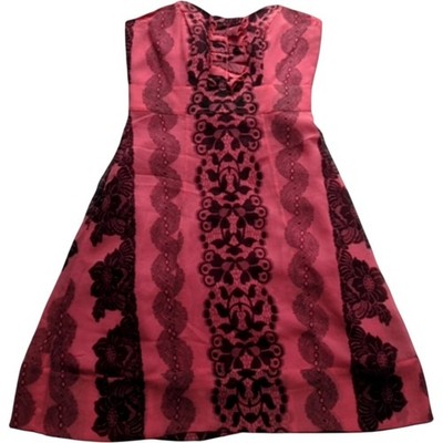 Plenty by Tracy Reese Gehrock Damen 10 rosa Blumen Blätter Spitze Midi Retro
