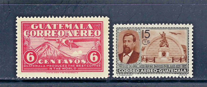 Guatemala 1930-1935 #C7, C30 MLH Airmail stamps