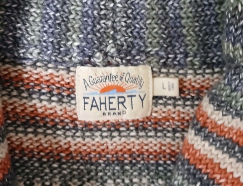 Faherty Thunderbird Serape Jacquard Button Knit C… - image 6