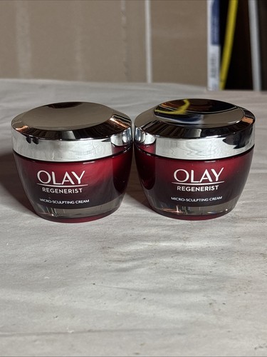 Olay Regenerist Micro-Sculpting Cream, Anti Aging Moisturizer 2 Jars 1.7 oz - Picture 1 of 2