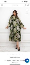 Ethera black and green caftan dress 