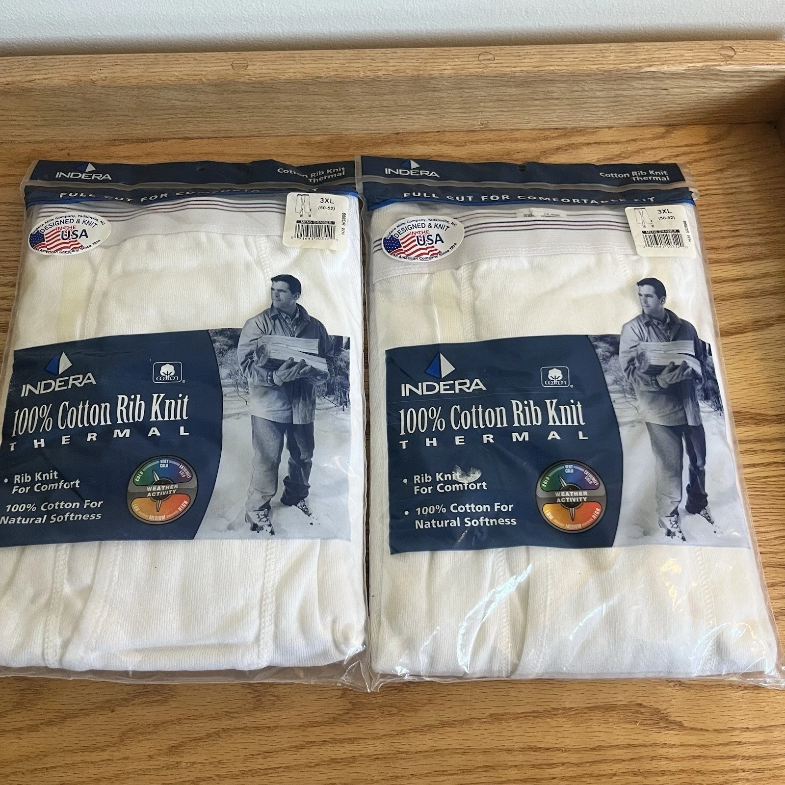 Vintage Indera Men's Cotton Thermal Pants 3XL Underwear USA Lot Of 2 Long Johns