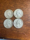 $1 face value Lot of 4 WASHINGTON 90% SILVER QUARTERS - $1.00 face value