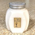Vintage Langlois Cara Nome Milk Glass Bleach Cream-Paper Label-Aluminum Lid