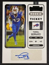 2022 Panini Contenders Terrel Bernard Rookie Ticket Autograph Auto #192