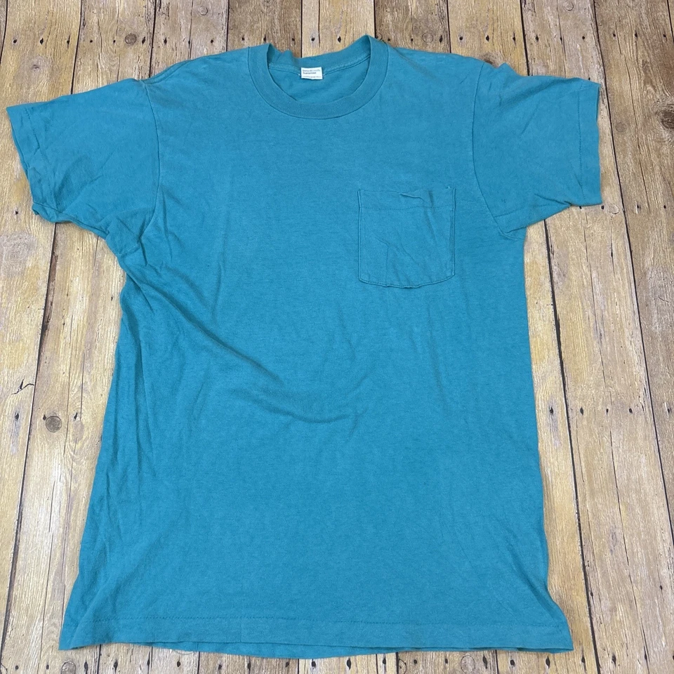 Vintage BVD Pocket T Shirt Selvedge Single Stitch Large Made In USA - Image 4 of 4