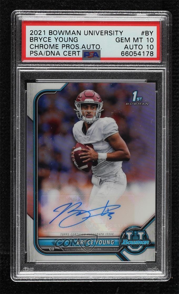 2021-22 Bowman U Chrome Prospect Bryce Young #BCPA-BY PSA 10 GEM MT Auto 1p2v