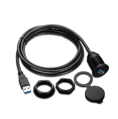 Front Panel USB 3.0 Extension Cable with Threaded Panel Mount USB Cable