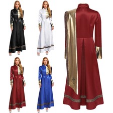 Women's Choir Robe Metallic Church Clergy Dress Minister Jumpsuits Vestments