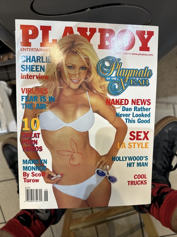 Playboy Magazine  June 2001  Playmate Of The Year. Charlie Sheen Interview