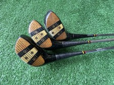 Spalding Gene Littler Model 83 Persimmon Driver, 2.5, 3.5 Set RH Leather Grips