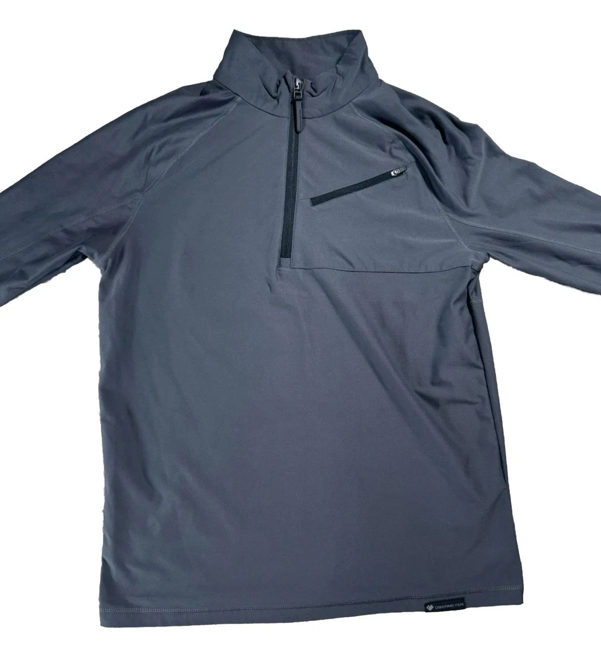Obermeyer Mens Size M Gray Flex 1/4 Zip Pullover Long Sleeve Base Layer Top Ski
