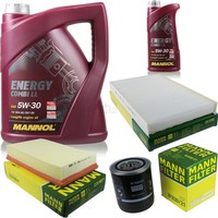 MANN-FILTER Inspektionspaket 6L Mannol Energy Combi Ll 5W-30 FüR Audi A6 2.6