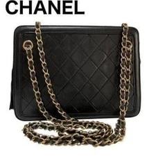 CHANEL Matelasse Chain Shoulder Bag in Black