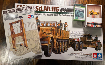 Tamiya 1:35 35246 35243 Sd.Kfz.9 FAMO 18t Halbkette & Sd.Ah.116 Anhänger + Räder