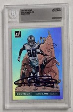 CeeDee Lamb Signed 2020 Donruss Downtown Rookie Card Beckett Dallas Cowboys . rookie card picture