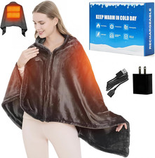 Portable USB Heated Blanket, 59" X 33.5" Soft  Comfortable Heated Blanket Shawl