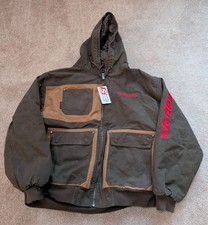NWT Snap-On Tools Canvas Work Jacket Brown Two Tone Hooded Bomber Mens 2XL