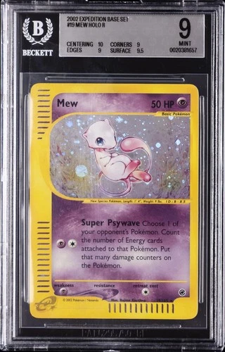 2002 EXPEDITION BASE SET HOLO R #19 MEW BGS 9