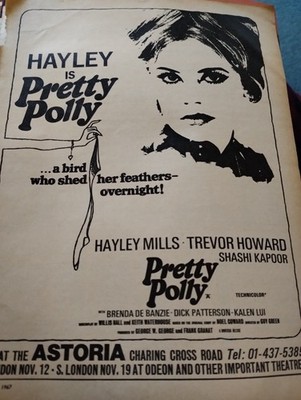 Sk263 Ephemera 1967 Filmwerbung Hayley Mills Pretty Polly 