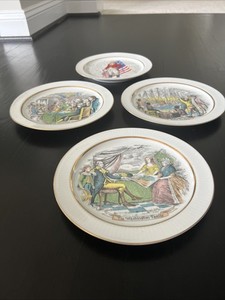 4 VINTAGE SCHERZER BAVARIA GERMANY American Historical PLATES