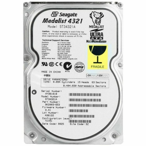 Disque Dur UDMA Maxtor HD IDE 6.4GB 3.5 Pouces 6.8GB 3.5
